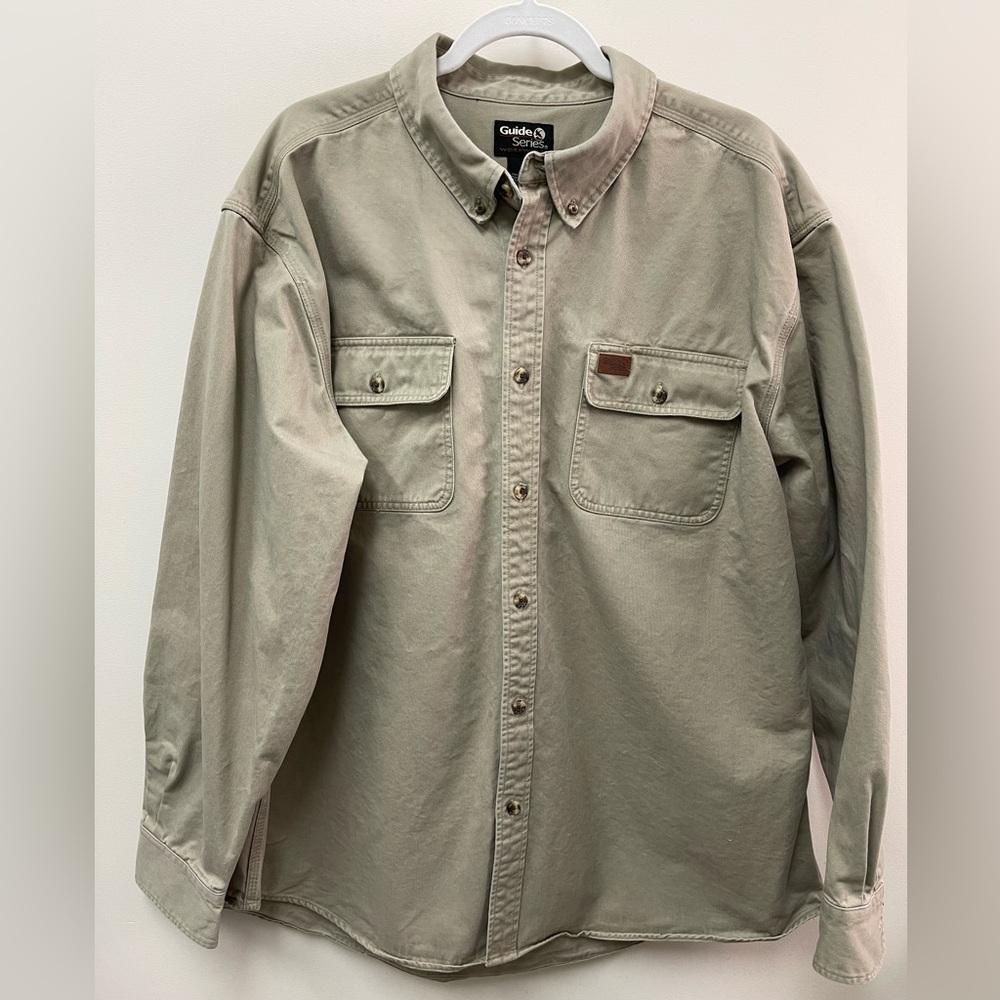 Men's Guide Series Cotton Twill Work Shirt Outdoors Barn Cowboy Heavy Duty